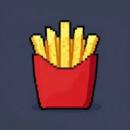 pixel art of a single french fry
