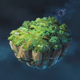 island floating in space, artwork by makoto shinkai, wallpaper, 4k, high quality, 8k resolution