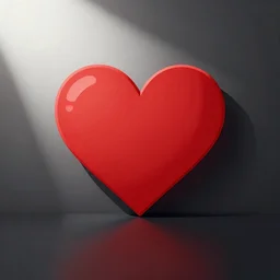 a red heart icon. poker icon vector art, icons, minimalistic. no background. solid colors. cell shading, hight contrast, tichk contours, vector