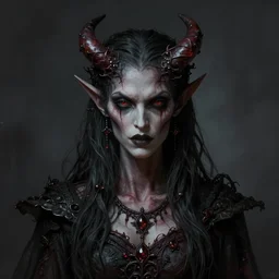 hyper detailed ultra sharp photorealistic portrait of a evil demon, somber gothic aesthetic, masterpiece, elite, illustration, art by melissa houpert, felix englund, greg rutkowski, organic matte painting, bleak color palette, hard edges, smooth, artstation trending 8 k