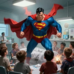 superman destroying a hospital full of kids