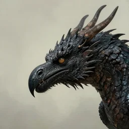 side profile of a perfect symmetrical giant dark - raven dragon head in focus, calm, muted colors, cinematic romantic magical, myth, mythical, mythic, masterpiece, crazed, by greg manchess, huang guangjian, gil elvgren, sachin teng, greg rutkowski, jesper ejsing, ilya kuvshinov