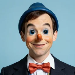 neil cicierega wearing a fake long pinocchio nose