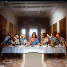 a Richard scarry illustration of the last supper