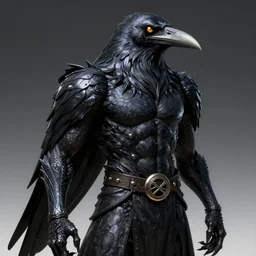raven monster, human figure, highly detailed, digital art, sharp focus, trending on art station, kentaro miura manga art style