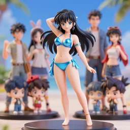beautiful stunning girl in sky blue reflective bikini and pareo skirt nendoroid full body hyperdetalied, dynamic pose, osamu tezuka, macoto takahashi, chibi q posket, 8 k realistic, 3 d, cryengine, exquisite, charming smile, art by artgerm and charlie bowater and wenjun lin and gil elvgren, ilya kuvshinov, mary jane ansell, cryengine, lumion render, 8 k realistic, hyper detailed, artstation