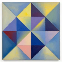 geometric by shusei nagaoka, david rudnick, airbrush on canvas, pastell colours, symmetry