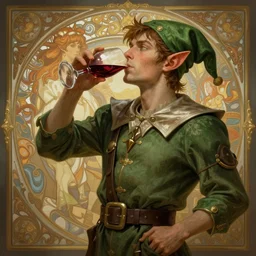 elf drinking wine d & d fantasy intricate elegant highly detailed digital painting artstation concept art matte sharp focus illustration hearthstone art by artgerm art by greg rutkowski art by alphonse mucha