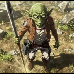 gollum as a titan, attack on titan, cnn news footage taken from above.