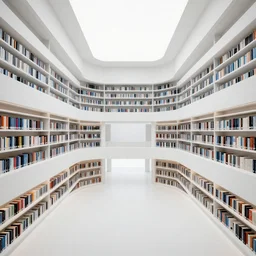 The central atrium In the galactic library. Minimalistic, clean lines. Trending on artstation.