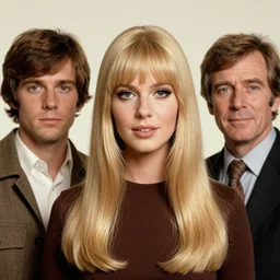 portrait 1 9 6 0 s elegant blonde beautiful mod girl, long straight 6 0 s hair with bangs, groovy, occult, by brom, tom bagshaw, sargent