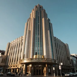 art deco style and futuristic style buildings