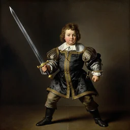 tiny napoleon holding a giant and too heavy sword, by camille corot, by fernando botero, by pieter bruegel the elder, painting, fine art, high contrast, divine, strong, rembrandt lighting, ray tracing global illumination, ray tracing reflections, insanely detailed and intricate, hypermaximalist, elegant, ornate, hyper realistic, super detailed
