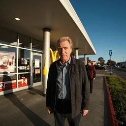 gopro pov of liam neeson in line at mcdonalds