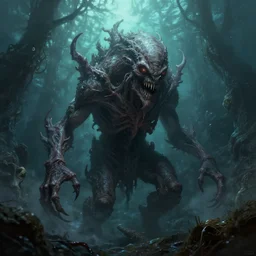 a lovecraftian monster in the depths of the mariana trench, digital painting, unreal engine, ancient horror