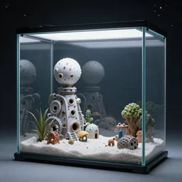 traveling in a terrarium in space, 4k