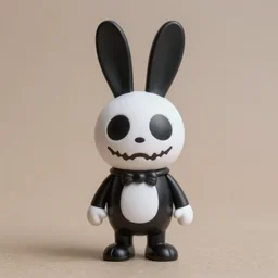 matte plastic toy from the 1 9 5 0 s of a bunny in the style of the nightmare before christmas
