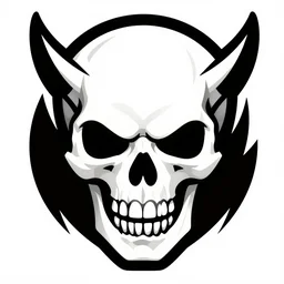 gaming logo, skull, aggressive, vector graphic, no background