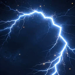 award winning ethereal blue arc lightning atmospheric glowing gold and sparks collide in the universal space