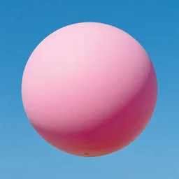 Big pink sphere surrounded by blue sky, beautiful matte painting by ?,