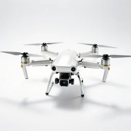 glass drone, professional product shot, isolated on a pure white background, centered, entire object in frame, sharp focus, soft studio lighting