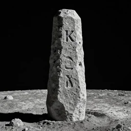 a replica monolith prop on the moon, 4 k, artstation, pinterest.