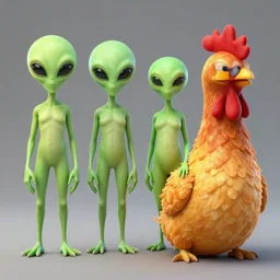 4 k photo of alien in the shape of a chicken leg