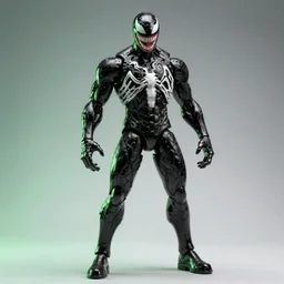 venom action figure, octane render, highly detailed, intricate, ue 5, stage lighting, green lighting