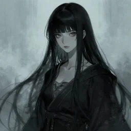 portrait of Cthulu depicted as a woman, by Ryohei Fuke, Huke, by Nagasawa Rosetsu, personification, featured on pixiv, dystopian, digital painting, cold hue's