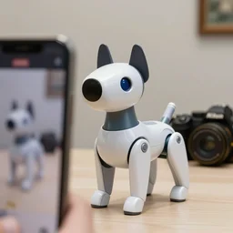A robot dog, photo taken by a Iphone, Photo taken by a Nikon, 4k, 8k, hd, very detailed, sharp focus, award winning photo