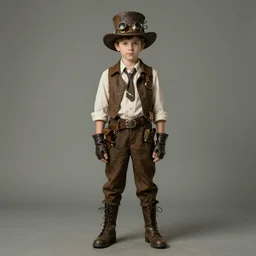 ( ( ( ( ( 1 9 5 0 s retro future 1 0 year old adventurer in steampunk costume full portrait. muted colors. ) ) ) ) ) by jean - baptiste monge!!!!!!!!!!!!!!!!!!!!!!!!!!!!!!