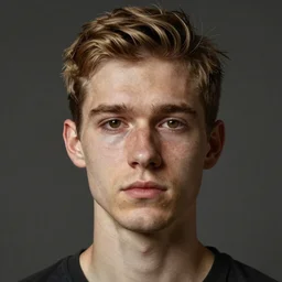 tall man in his twenties with brown blond short quiff hair and thin slightly round facial structure with cleft chin, straight eyebrows and prominent nose and shadow of beard, good definition of cheekbones, big hazel nut brown eyes, narrow face, slim body, atmospheric lighting, painted, intricate, 4 k, highly detailed by charlie bowater
