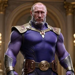 thanos as putin, Cinematic, Portrait, Ultra-HD, Beautiful Lighting, insanely detailed and intricate, hypermaximalist, elegant, ornate, hyper realistic, super detailed