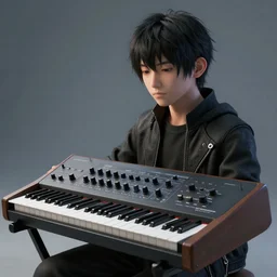 japanese electronic music, sampler, synthesizer, sitar, masterpiece. rendered in blender, ultra realistic, smooth shading, ultra detailed, high resolution, cinematic, unreal 6, perfect face, cyberpunk, fine details, studio lighting, subtle shadows, art by katsuya terada, photorealism, hyper realism, octane render, hyper detailed, canon eos r 3, f / 1. 4, iso 2 0 0, 1 / 1 6 0 s, medium shot, 8 k, raw, unedited, in - frame,, - h 5 7 6