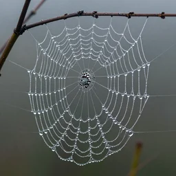 water droplets hanging from a spiderweb morning dew, unreal 5, DAZ, highly detailed, soft focus, brilliant, 4k, trending on artstation