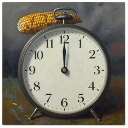 cornucopia tick-tock, kandinsky, oil on canvas
