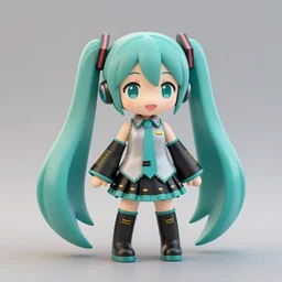 a cube that resembles hatsune miku, 3 d render