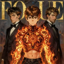 anime, mage, vogue, elle, oil painting, trending on artstation, john singer sargent, greg rutkowski, crop top, intricate, fire