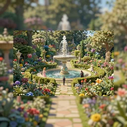 a tiltshift 4 k photo of visions of serenity in the garden of enchantment, detailed digital art by howard arkley, anton fadeev and james gurney, hyperdetailed 4 k hd realism rendered in unreal engine