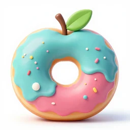 apple logo as a colorful donut