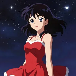 portrait of a beautiful girl with dark hair in magical girl fashion, a starry night background, rich vivid colors, ambient lighting, dynamic lighting, 4k, official media, anime key visual, makoto shinkai, ilya kuvshinov, lois van baarle, rossdraws, detailed, trending on artstation