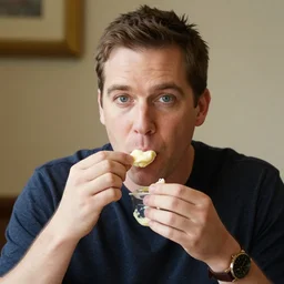 ken griffin eating mayo with his hands, photo