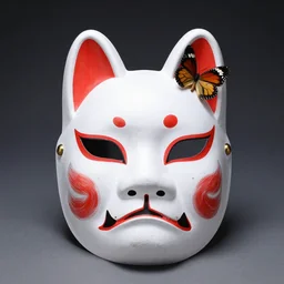 fine art photography of an usagi mask from japan, still life, historical, butterfly lighting, studio, iso 1 0 0, shutter speed 1 2 5, aperture 8, award winning