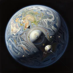 painting of an interstellar dyson sphere, robert mccall, rick guidice, noah bradley, jim burns, les edwards, very coherent, extremely detailed, symmetric, 4 k resolution, hd