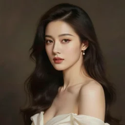 painting of a beautiful woman, 4k, alluring, charming, exquisite, elegant, pleasing, grand, graceful, gorgeous