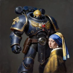 full character portrait max mad cyberpunk warhammer 4 0 k, medic sapper not the girl with the pearl earring character design, painting by vermeer, frank frazetta, mucha klimt