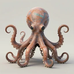 1 9 5 0 s retro future robot android octopus. muted colors. by filbert cunningham