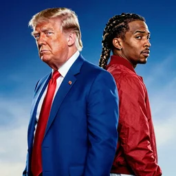 donald trump and lil wayne in the back to the future movie poster,