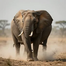 an elephant as dust in the air, digital art