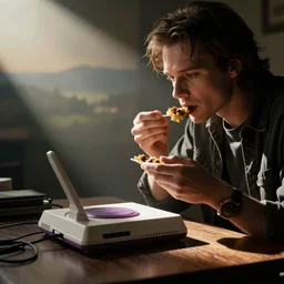 twin peaks eating a nes video console